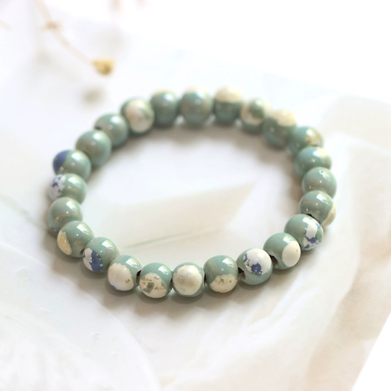 Salt Lake Ruomeng National Scenery Dezhou Керамический браслет Художественный фарфоровый браслет из бисера Новый китайский стиль Студенческий универсальный 704.