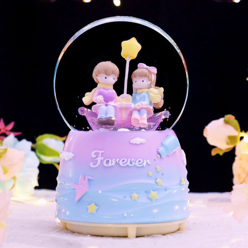 クリエイティブギフト回転トロイの木馬クリスタルボール誕生日プレゼント振り子友達ユニコーンオルゴール卸売りプレゼント|undefined