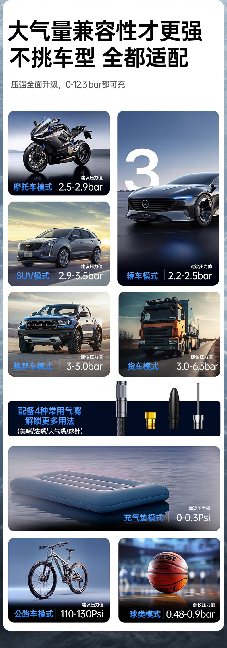 Kafeila's New Car Air Pump, Wireless Portable Bridge Car Tire Inflator, New High-Pressure Electric Inflator