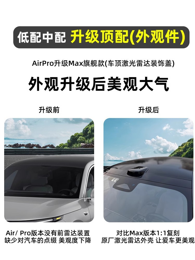 Suitable for Ideal L6 Lidar Protective Cover Bright Black Decorative Protective Cover Restoration Supplies Special Car Accessories