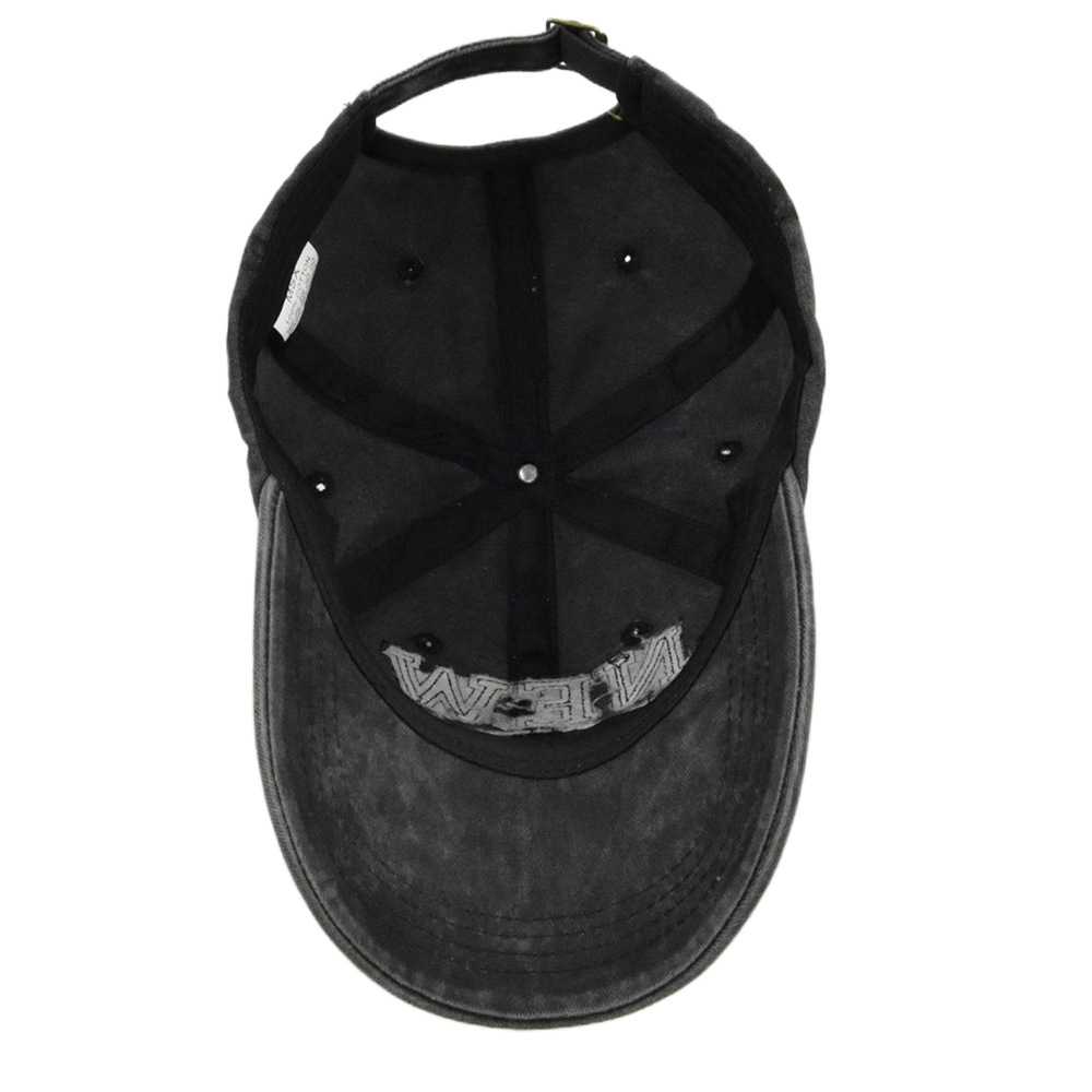 Washed Baseball Cap New York 3d Embroidered Curved Brim Hat_voghion.com
