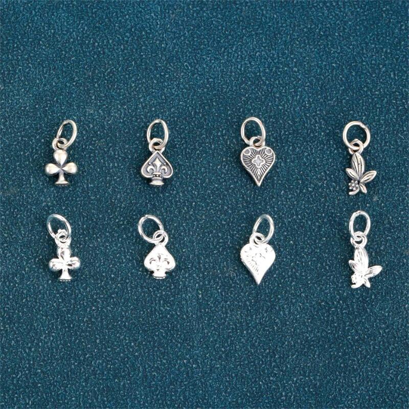 S925 Sterling Silver Plum Blossom Pendant Peach Heart Heart Pendant Small Flower Pendant DIY Handmade Beaded Rope Jewelry Accessories S925 Sterling Silver Plum Blossom Pendant Peach Heart Heart Pendant Small Flower Pendant DIY Handmade Beaded Rope Jewelry Accessories