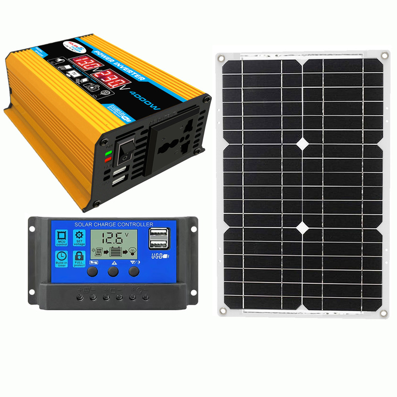110v/220vインバータ300wコントローラ30a光起電力板18w家庭用太陽光発電システムセット|undefined