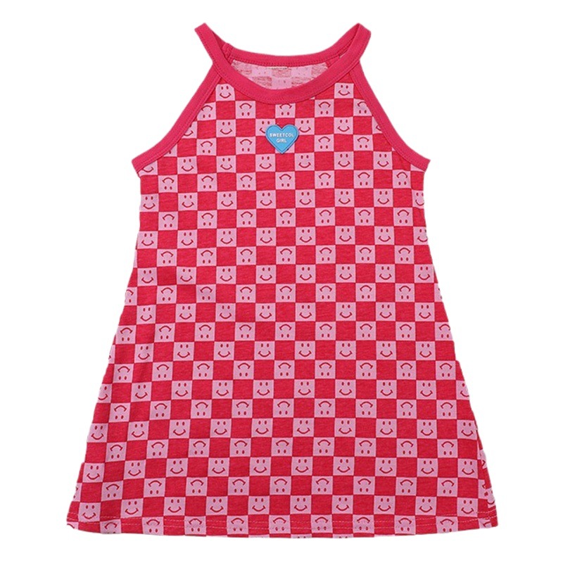 Ropa para niños verano nueva seda de hielo niñas estilo occidental vestido de Liga vestido suelto para niños bebé estilo coreano Vestido de playa