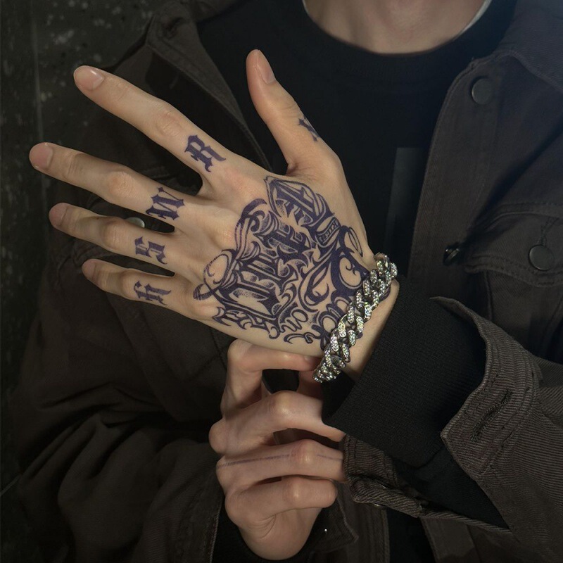 Finger and Back of Hand Series Classic Cool and Handsome Juice Tattoo Stickers Waterproof, Rub-Proof, Non-Reflective, Semi-Permanent Maintenance