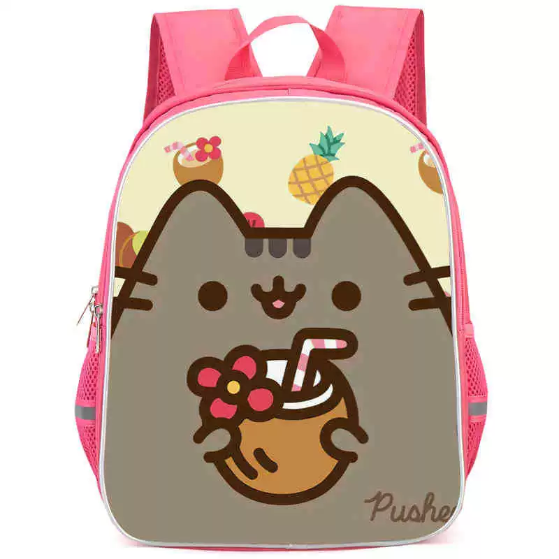 Рюкзак учебный Pusheen Fat Jimao с принтом периферийного типа, через стекло, зарубежная торговля, школьный рюкзак