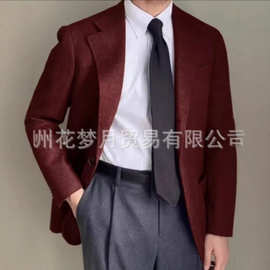 新款亚马逊男式西装修身外套修身服套装婚礼舞会商务男士外套西服