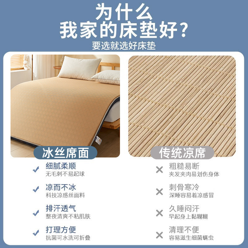 アイスシルクマットマットレスクッション家庭用寝室180x200レンタル専用畳マットレス冬と夏用5|undefined