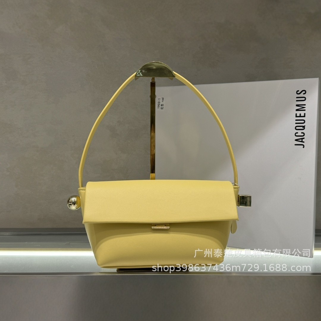 2025 New Genuine Leather Small Square Bag For Women Fashion Versatile Shoulder Handbag Minimalist Metal Ball Underarm Bag - Thumbnail 4