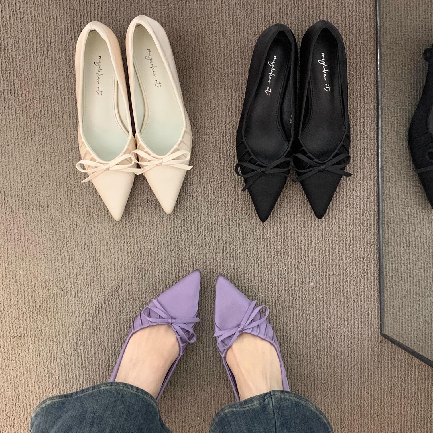 French High-grade Satin Black Thin Heeled Single-layer Shoes Women's Shoes 2025 Spring Elegant Pointed Commuter Evening Milk Shoes