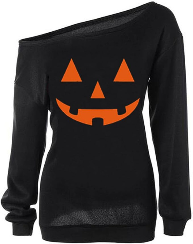 ヨーロッパ駅wish起爆女装カボチャプリント長袖ハロウィーンtシャツ上着|undefined