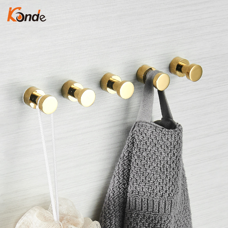 Nordic All-Copper Mini Round Hook Gold Punch-Free Small Clothes Hook Bathroom Towel Hook Living Room Coat Hood Single Hook