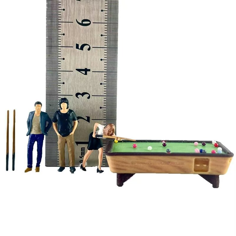 ミニミニモデル1:64ビリヤード美女ビジネススーツ男微景観配景人物|undefined