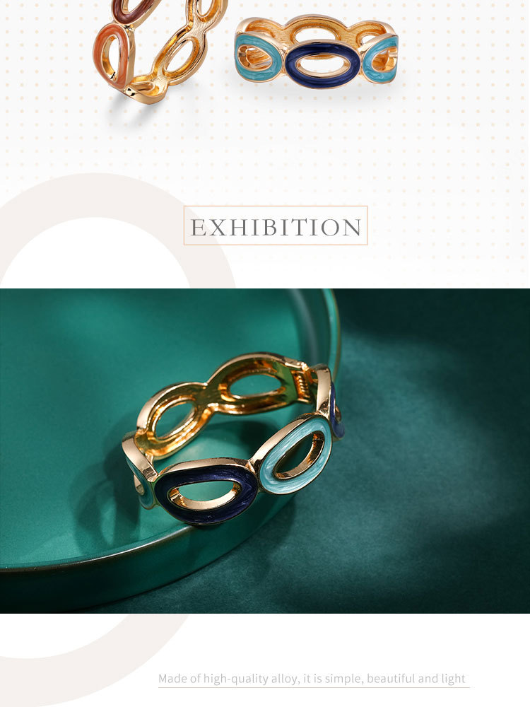 Fashion Oval Alloy Enamel Hollow Out Womenu0027S Bangle 1 Piece