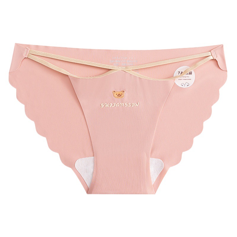 Hielo de seda algodón puro entrepierna antibacteriana cintura baja sin costuras sexy puro deseo tentación bragas de mujer cabeza transpirable calzoncillos de niña