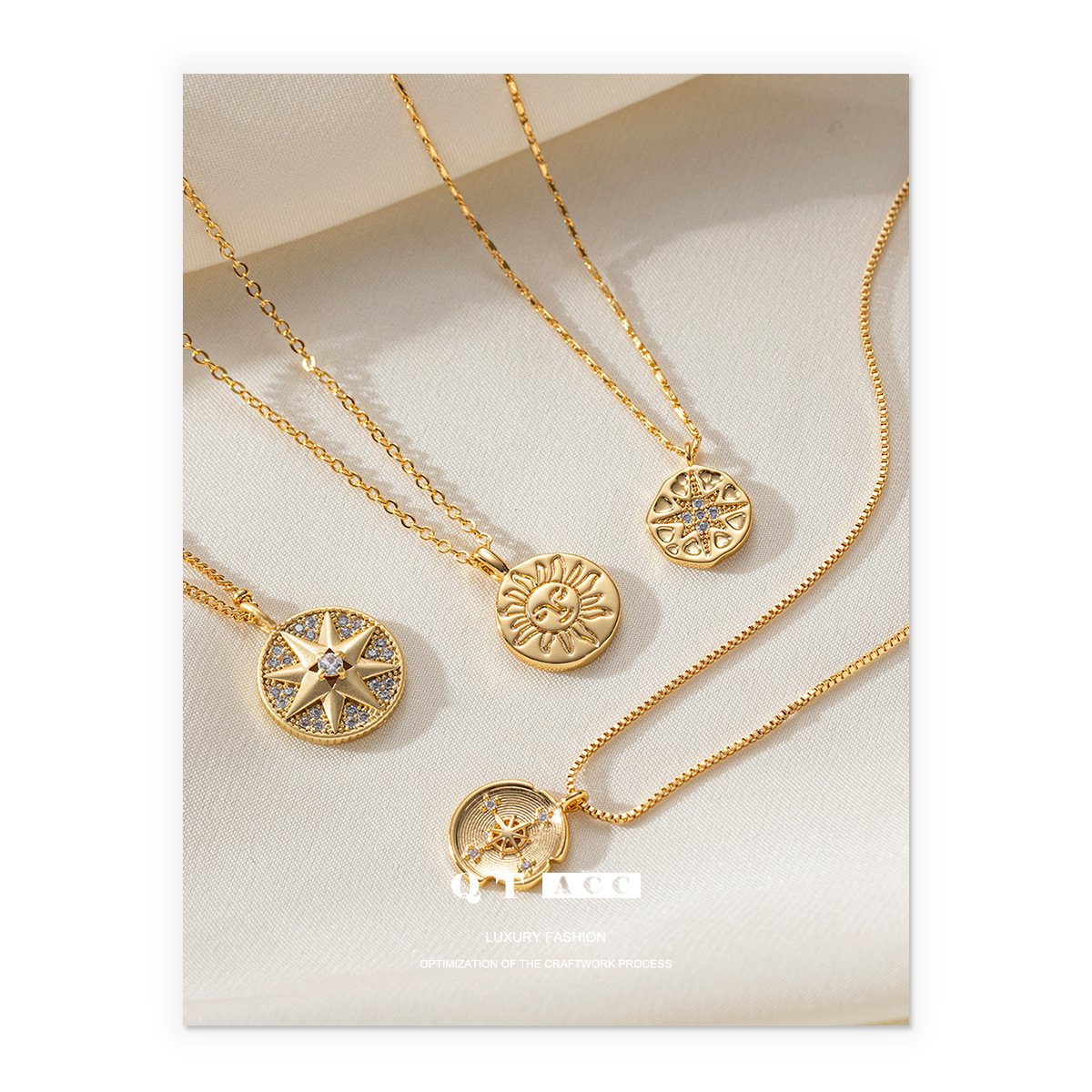 Collar con colgante de brújula vintage, moderno, sencillo y exclusivo, estilo sofisticado para el día a día, artículo de moda de verano para mujer, palabras clave populares de verano.