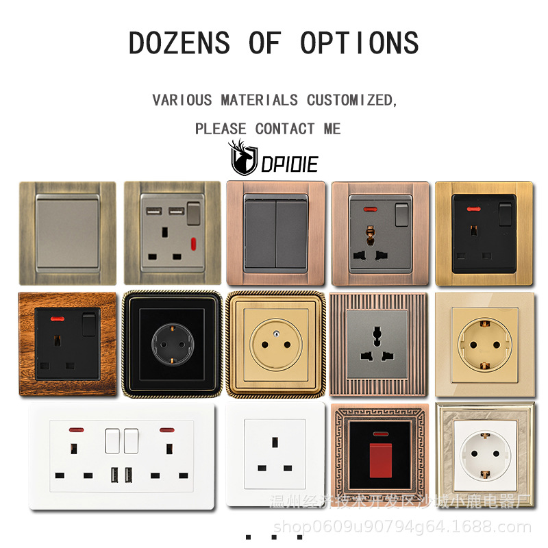 86 -type German socket Germany socket panel power supply wall dark European -style European socket panel