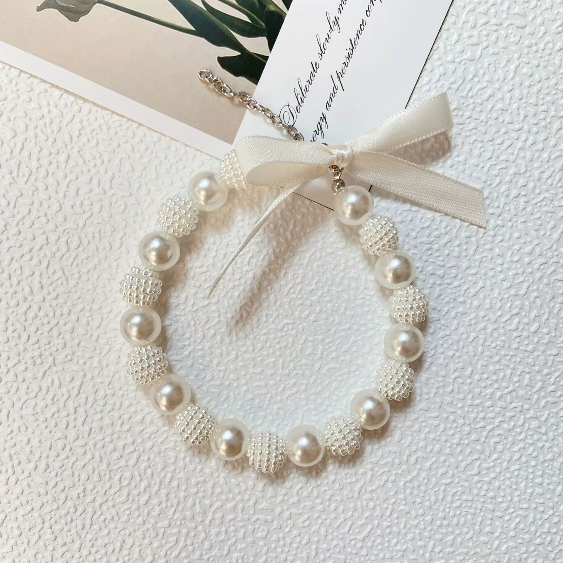 Ошейник для животных с бусинами из малины и бантом, ошейник для кошек и щенков, аксессуары с жемчужной цепочкой, аксессуары в стиле принцессы