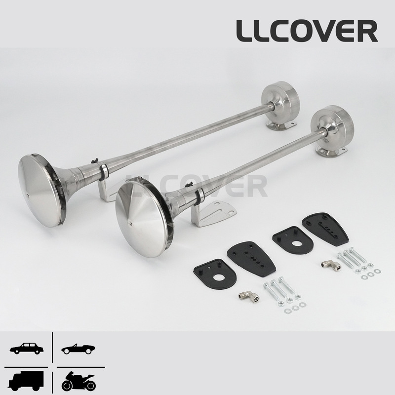 12V/24V Metal Long Tube Dual Tube Truck Modified Air Horn Super Loud Whistle Sound Truck Modified Horn 12V/24V Metal Long Tube Dual Tube Truck Modified Air Horn Super Loud Whistle Sound Truck Modified Horn