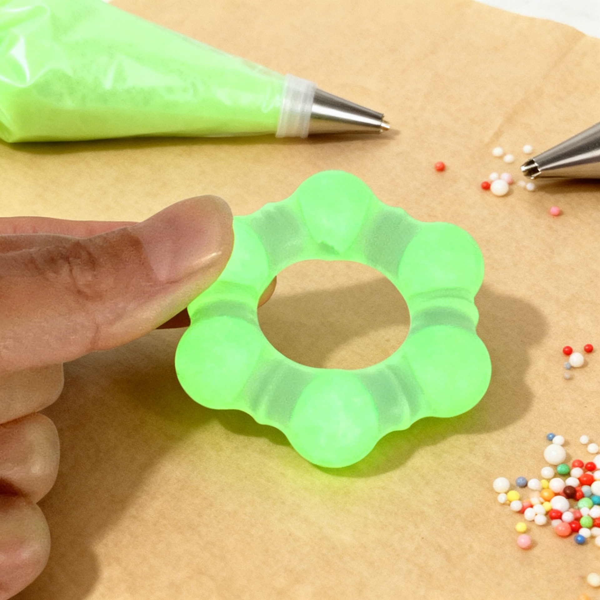 Luminous Liquid Silicone Locking Ring, Manual Delay Cock Ring for Men — detail image 4
