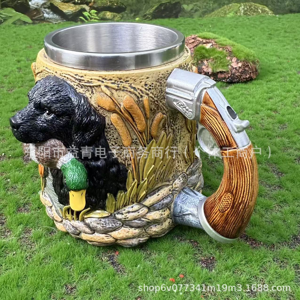 Cross-border Dual Dragon Collector 's Mug Retro Caza de perro Duck Coffee Mug Hunter