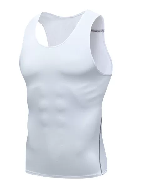 Summer Men's Tight Training Vest Pro Fitness Sports Running Basketball High Elastic Quick Drying Slim Breathable Vest