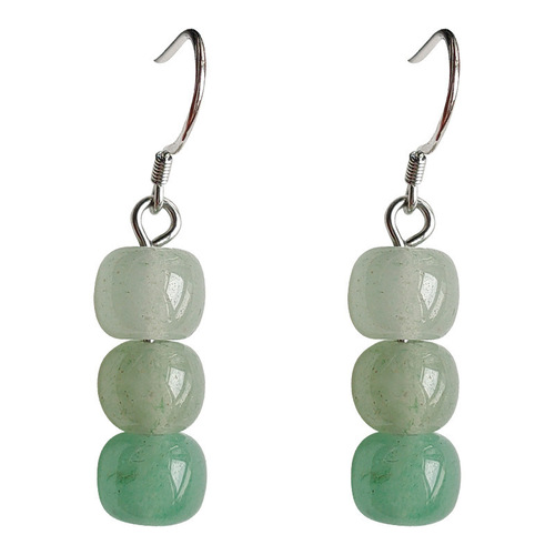 New Chinese style colorful gravel long earrings French retro handmade earrings niche elegant temperament tassel earrings