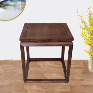 Ft New Chinese Style All Solid Wood Small Square Table Coffee Table Wooden Sofa Corner Table Side Table Small Square Table Elm Log Minimalist Edge