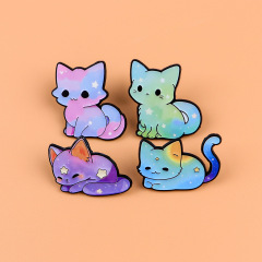 新しいカラーグラデーション猫シリーズブローチカラーバッジ衣類バックパック装飾クロスボーダー貿易アクセサリー