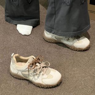 Spring 2025 New Comfortable All-match Breathable Fashion Casual Forrest Gump Shoes Thick Sole German Training Shoes All-match Breathable Women's Shoes
