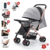 Luxury two-way push-in with dining tray - grey (cup holder + storage basket + mosquito net + cotton pad) - (HQ-7)