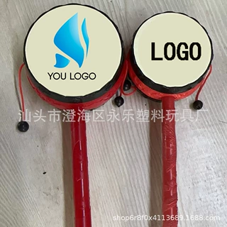 生产定制各种可印LOGO客版摇鼓拨浪鼓加油助威用品赠品玩具