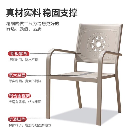 Outdoor Table and Chair for Outdoor Barbecue Cast Aluminum Home BBQ Outdoor Two-Use Patio Outdoor Garden Dining Table and Chair Set 