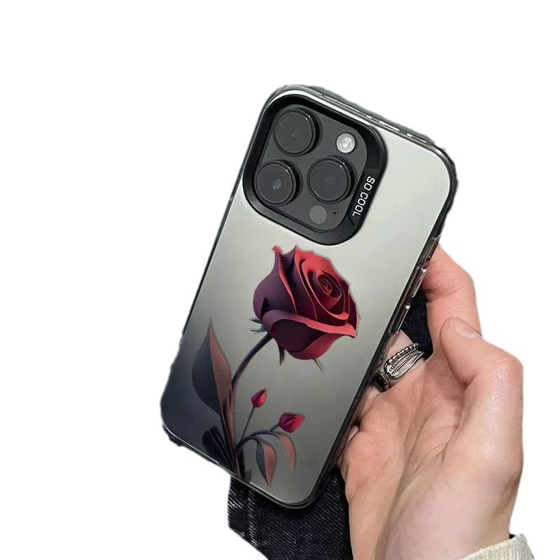Nueva rosa roja oscura para iPhone 16 funda para teléfono móvil Apple 15promax/14/13pro/12 Europa y América 11