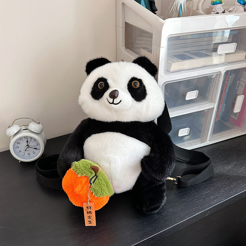 Cute Panda Plush Red Panda Doll Backpack Cartoon Bag Backpack Soft Girl Backpack School Bag