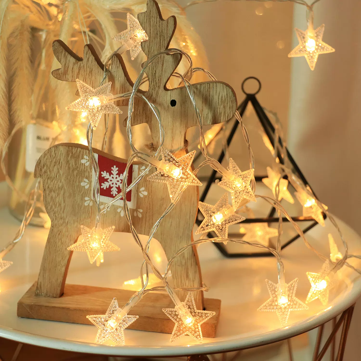 LED星星灯串室内卧室婚房布置装饰圆球小彩灯节日满天星氛围灯