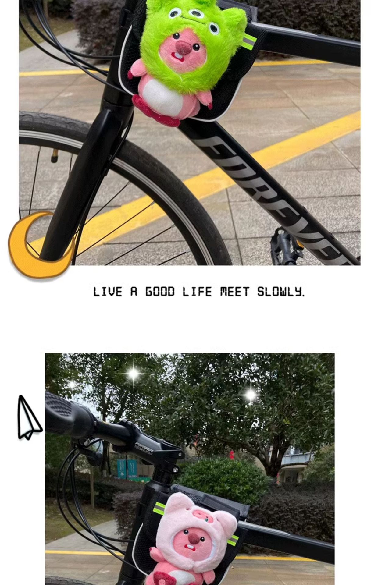 Little Beaver Ruby bicycle front beam bag cute upper tube bag mountain bike universal beam bag road bicycle