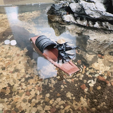 漂浮乌篷船微景观盆景造景摆件水陆缸摆件鱼缸假山装饰摆件庭院