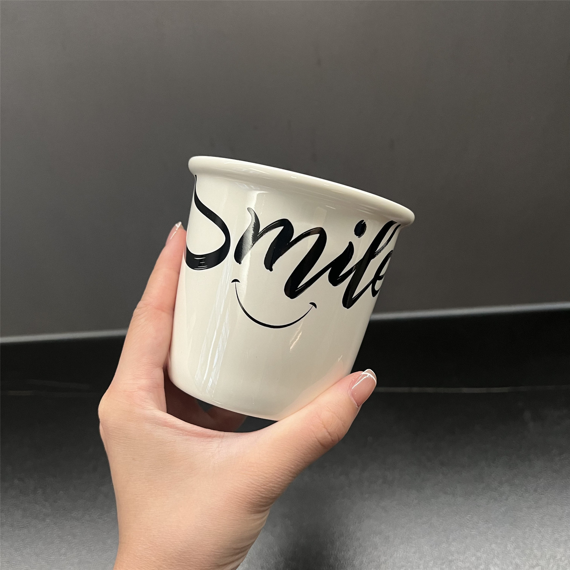 Inglés letras ins tazas de papel estilo de cerámica mano taza de leche adorable taza de café latte taza de café