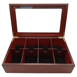 Solid Wood Tea Bag Storage Box Cross-border Coffee Tea Bag Storage Frame Opening and Cclosing Storage Wooden Box Afternoon Tea Party Large Capacity