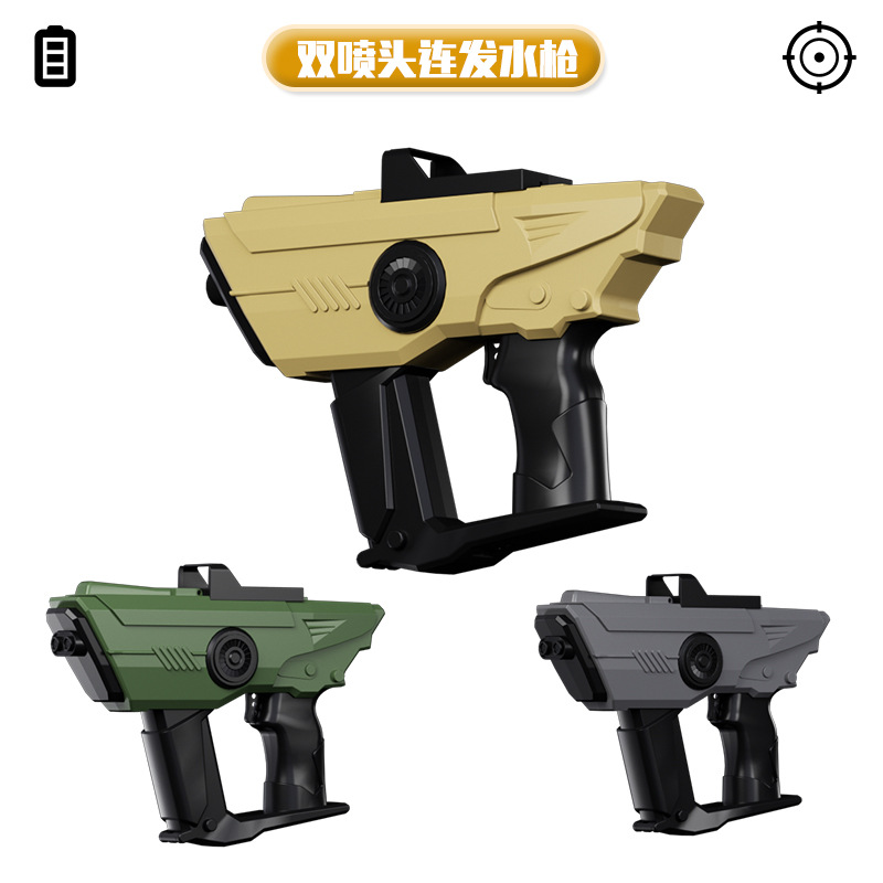 Explosiones transfronterizas para niños nuevos dos boquillas de pulverización eléctrica pistola de agua juguetes interactivos de gran capacidad regalos de verano