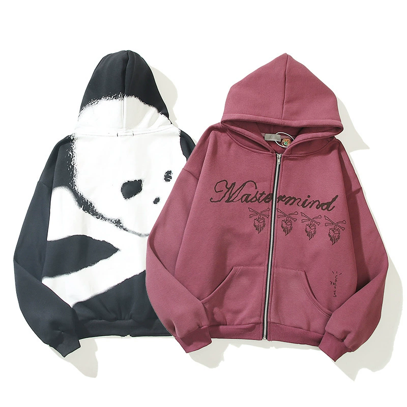 Осенний и зимний прилив Travis Scott с принтом в виде черепа граффити буквы мужское пальто на молнии с капюшоном