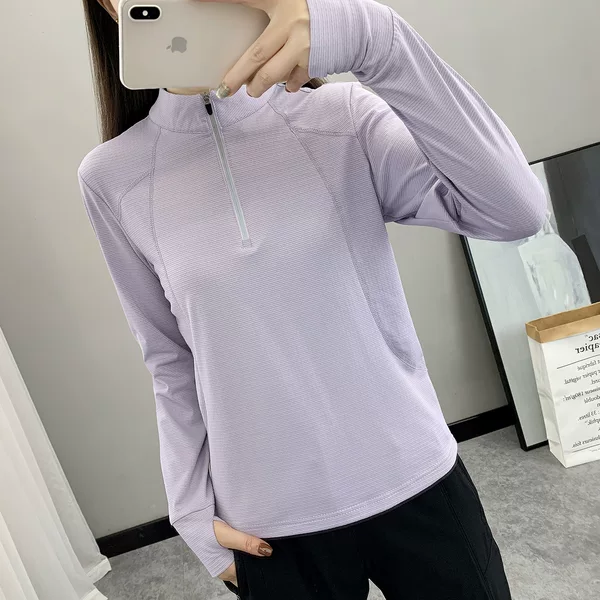 Fleece Inner Bamboo Fleece Thermal Clothing Outdoor Stand Collar Autumn and Winter Bottoming Shirt Women's Long-Sleeved T-Shirt Anti-Static Sweatshirt