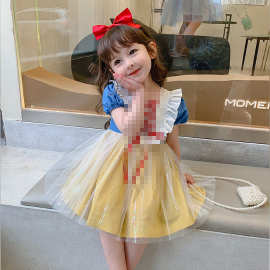 洋气童装裙2021夏季新款小女孩甜美纱裙舞台宝宝蓬蓬公主裙Q2102