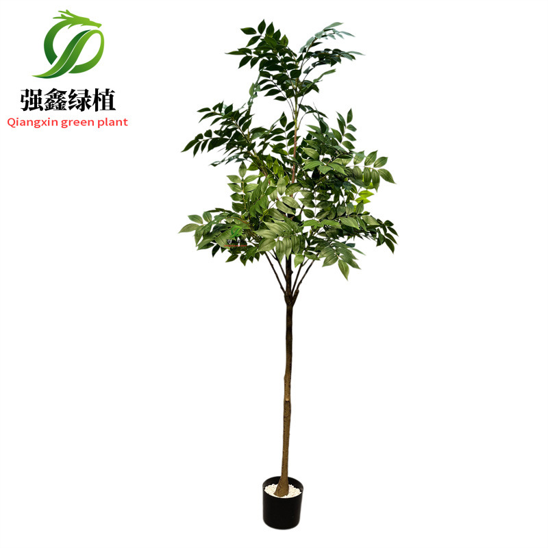 Planta de simulación de interior eucalipto árbol falso bonsai sala de estar decoración del suelo hoja de dinero falsa planta verde adorno en maceta image 29