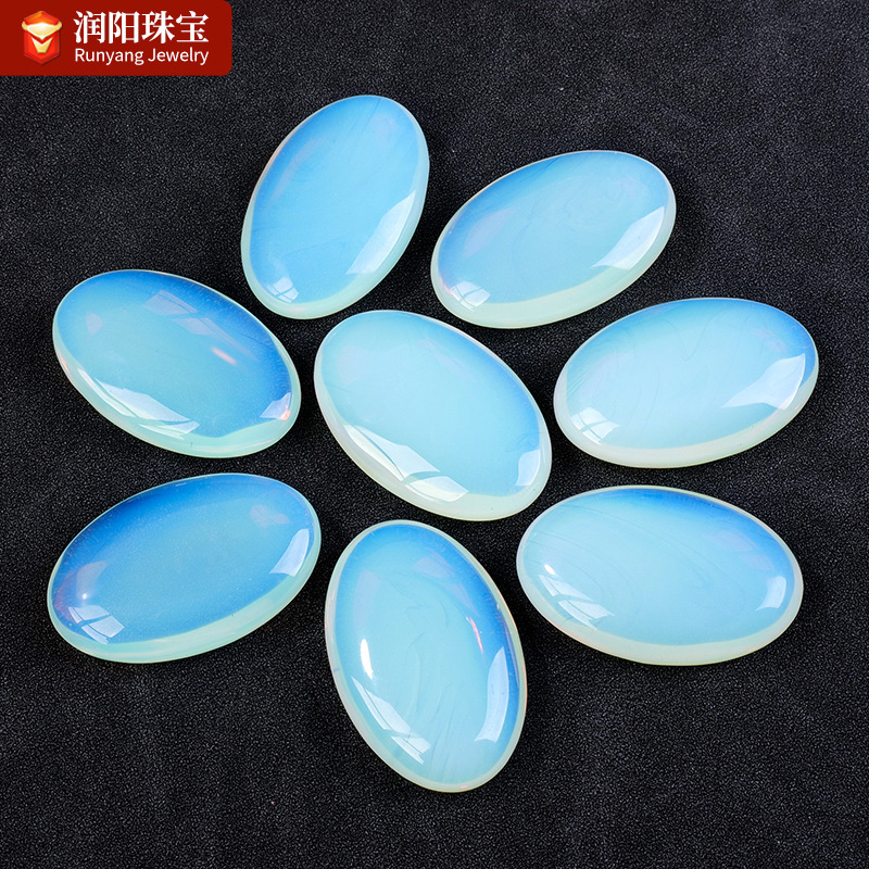 Cross-border natural crystal opal hot compress stone raw stone polished thumb press decompression stone handle wholesale Cross-border natural crystal opal hot compress stone raw stone polished thumb press decompression stone handle wholesale