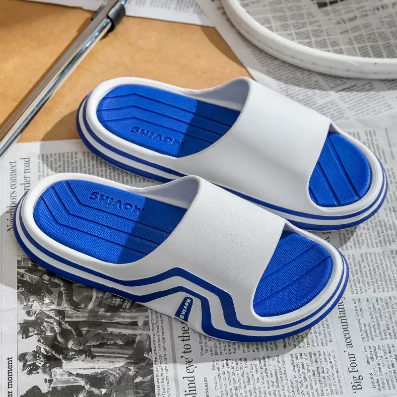 现货拖鞋男双色外穿软弹跑道运动拖鞋夏季室内防滑居家洗澡一字拖