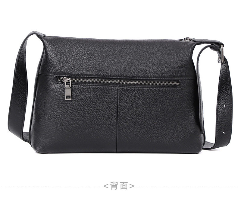 Túi đeo chéo nam da bò mềm dung tích lớn 29×11×17 cm — Màu đen chi tiết 13