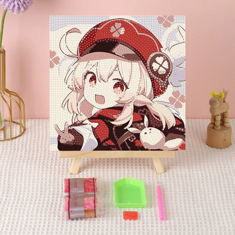 Алмазная вышивка (canvas) Genshin Impact DIY, 20×20 / 30×30, деревянная внутренняя рама и набор инструментов