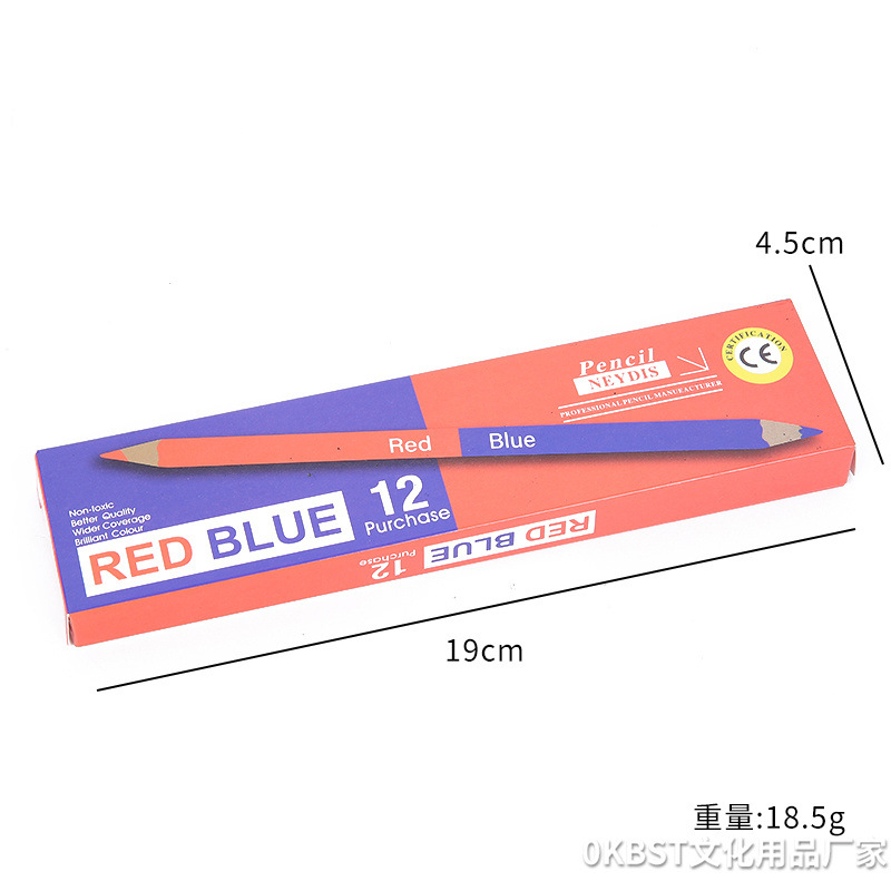 Lápices de dos colores rojo y azul, dibujo, escritura, marcas especiales para enfermeras de carpintería, lápices de colores no borrables de dos cabezas